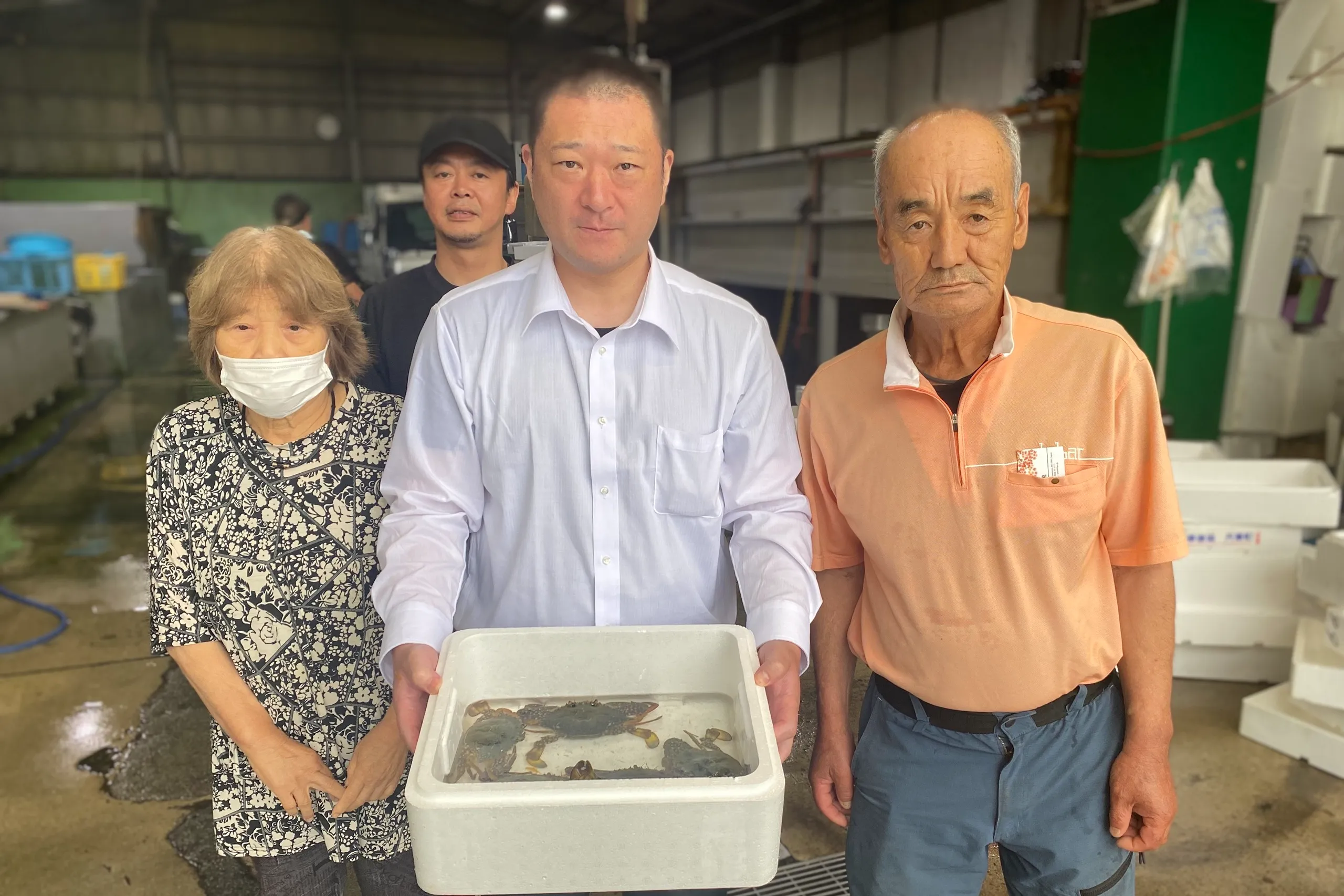 有明海産 有明蟹仕入れの様子